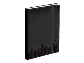 Dienasgrāmata Quadro, A5, mākslīgā āda Soft, melna