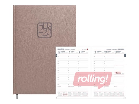 Dienasgrāmata VIP, A4, mākslīgā āda, tumši bēša