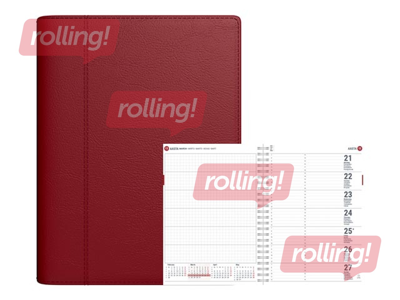 Dienasgrāmata Unika Spirex, A5, mākslīgā āda, bordo