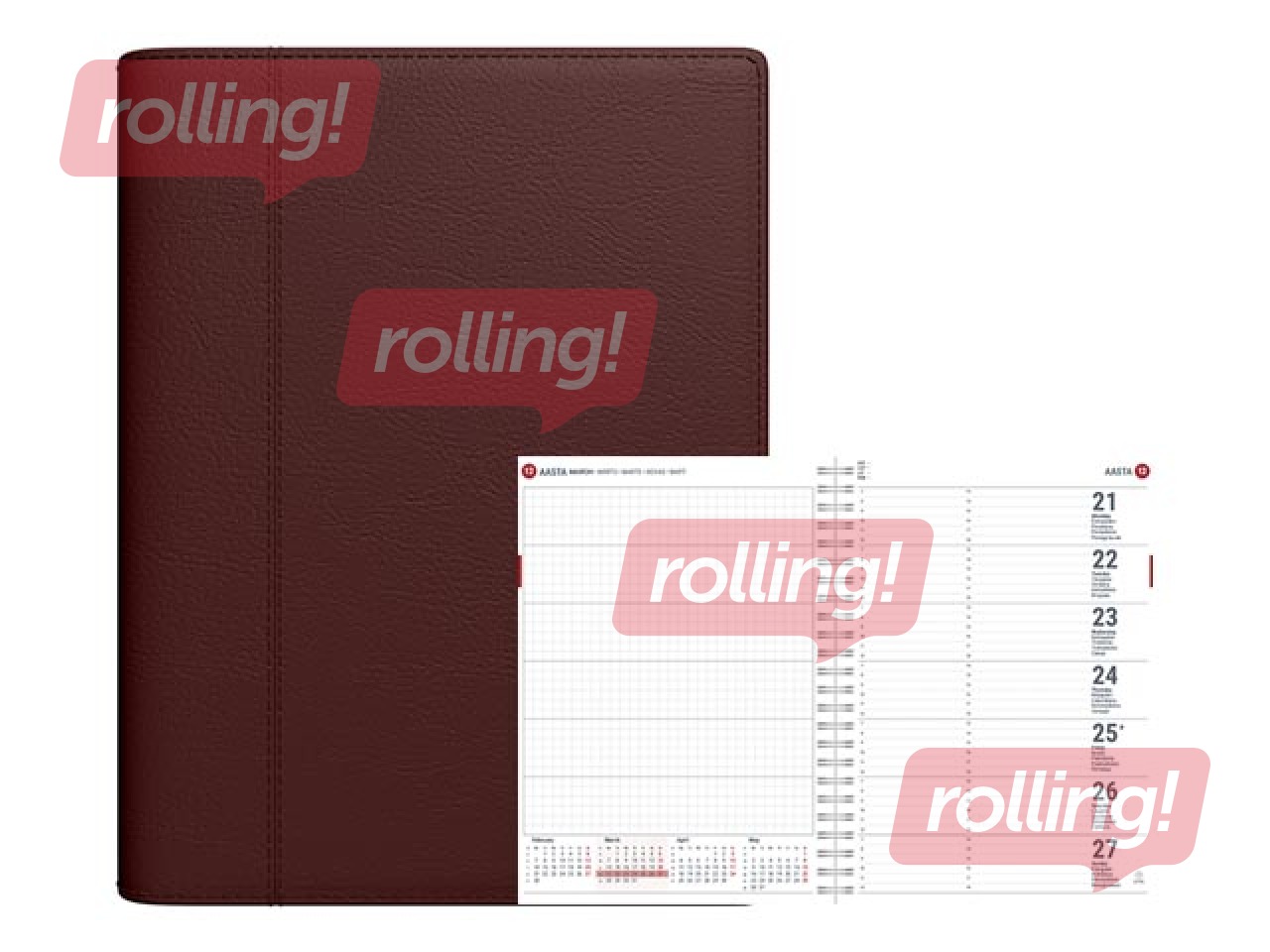 Dienasgrāmata Unika Spirex, A5, mākslīgā āda, tumši brūna