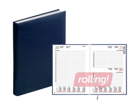 Dienasgrāmata Manager, A5, mākslīgā āda, zila