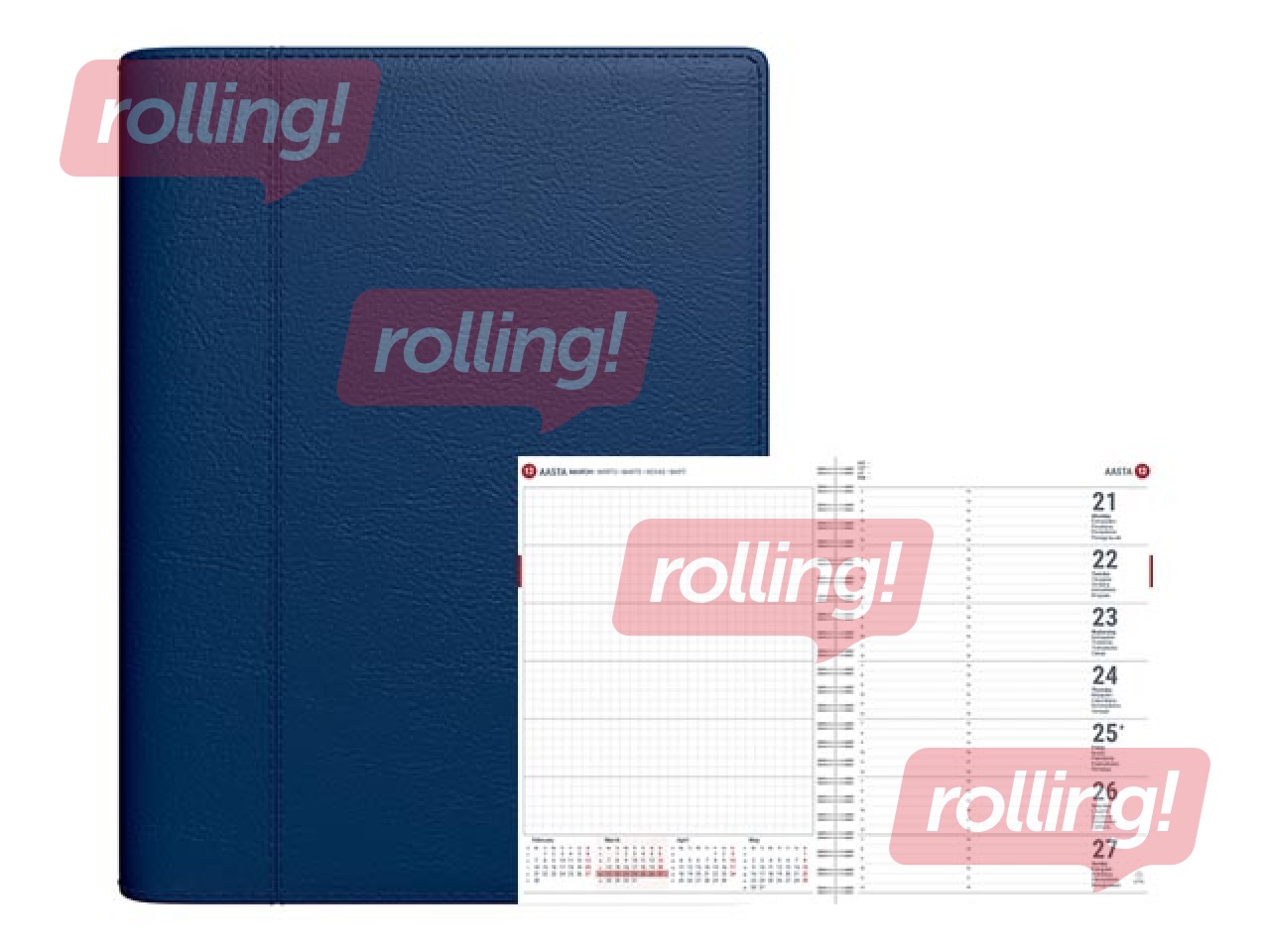 Dienasgrāmata Unika Spirex, mākslīgā āda, tumši zila