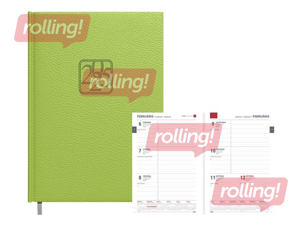 Dienasgrāmata Assistant, A5, mākslīgā āda, gaiši zaļa