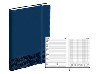 Dienasgrāmata Quadro, A5, mākslīgā āda Soft, zila