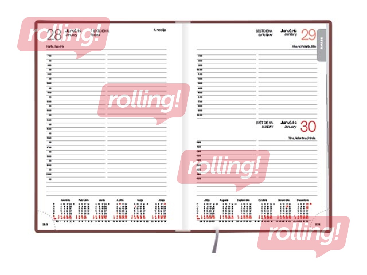 Dienasgrāmata Manager, A5, tamponato āda, brūna 