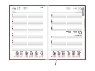 Dienasgrāmata Manager, A5, tamponato āda, brūna 