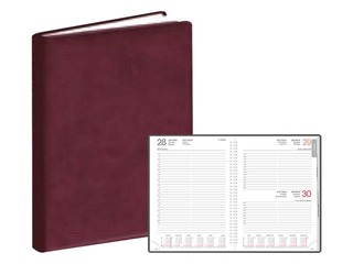 Dienasgrāmata Manager, A5, mākslīgā āda ar spirāli, bordo