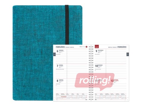 Dienasgrāmata Spirex Linen, A5, tirkīza