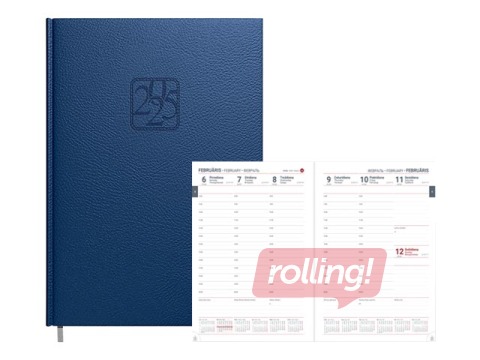 Dienasgrāmata VIP, A4, mākslīgā āda, tumši zila