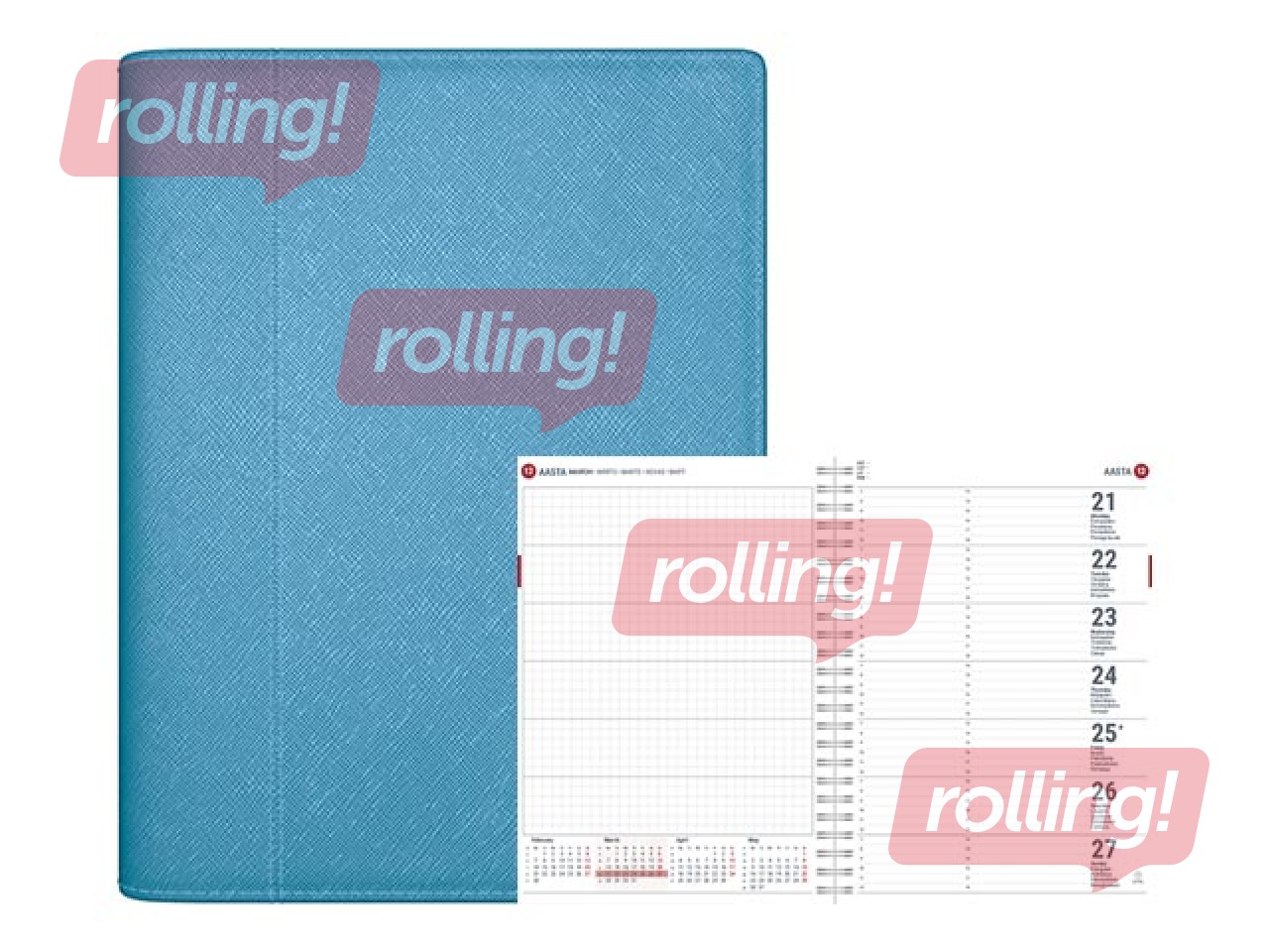 Dienasgrāmata Unika Spirex, mākslīgā āda, tirkīza