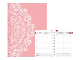 Dienasgrāmata Boss Trend, White Lace, A5, mākslīgā āda