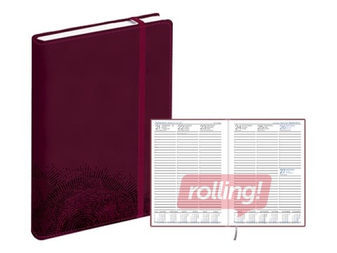Dienasgrāmata Prestige, A5, mākslīgā āda Soft, bordo