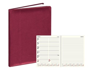 Dienasgrāmata Fortune ar spirāli, A4, mākslīgā āda, bordo