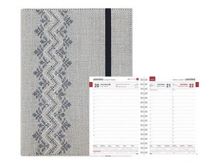 Dienasgrāmata Boss Embroidery, A5, Linen pelēks