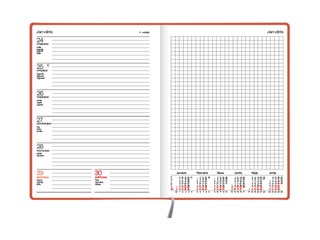 Dienasgrāmata Quadro, A5, mākslīgā āda Soft, koraļļu sarkans