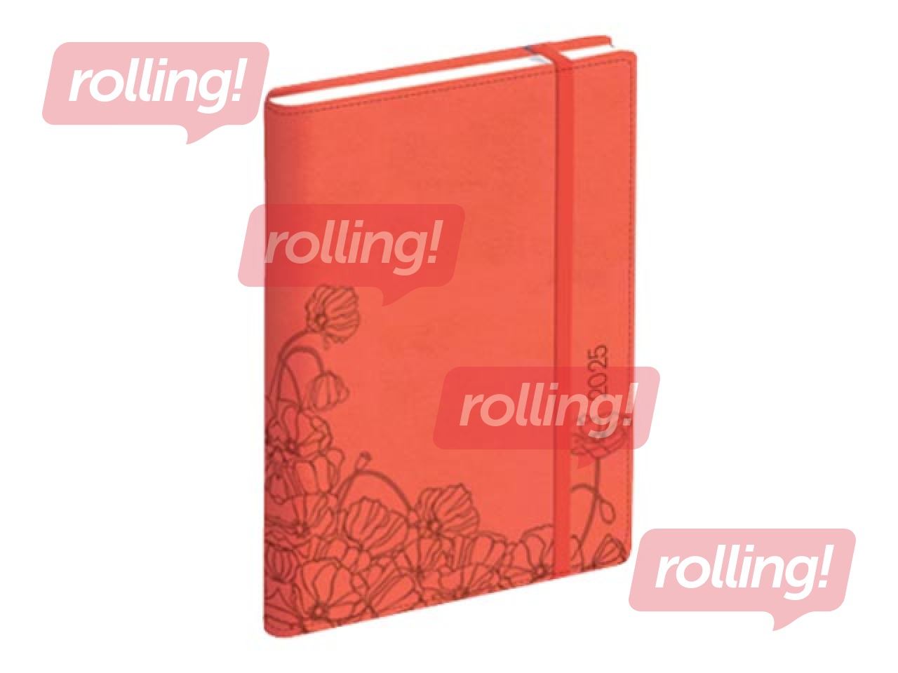 Dienasgrāmata Quadro, A5, mākslīgā āda Soft, koraļļu sarkans