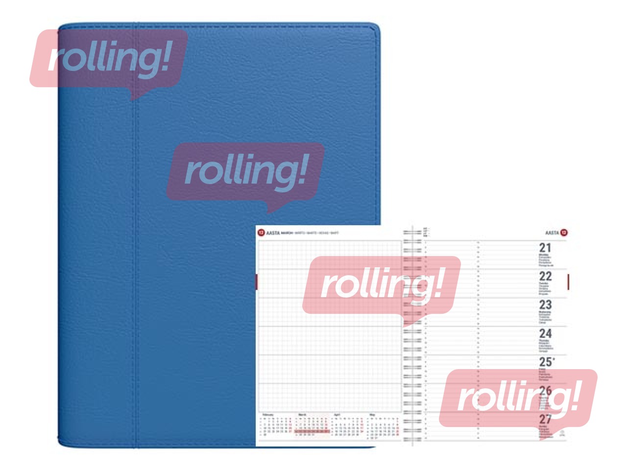 Dienasgrāmata Unika Spirex, mākslīgā āda, zila