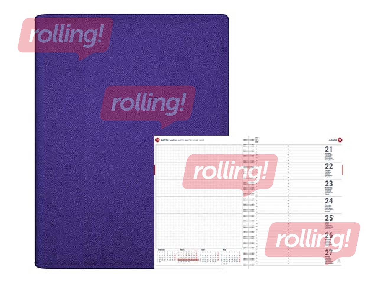 Dienasgrāmata Unika Spirex, mākslīgā āda, ceriņkrāsas