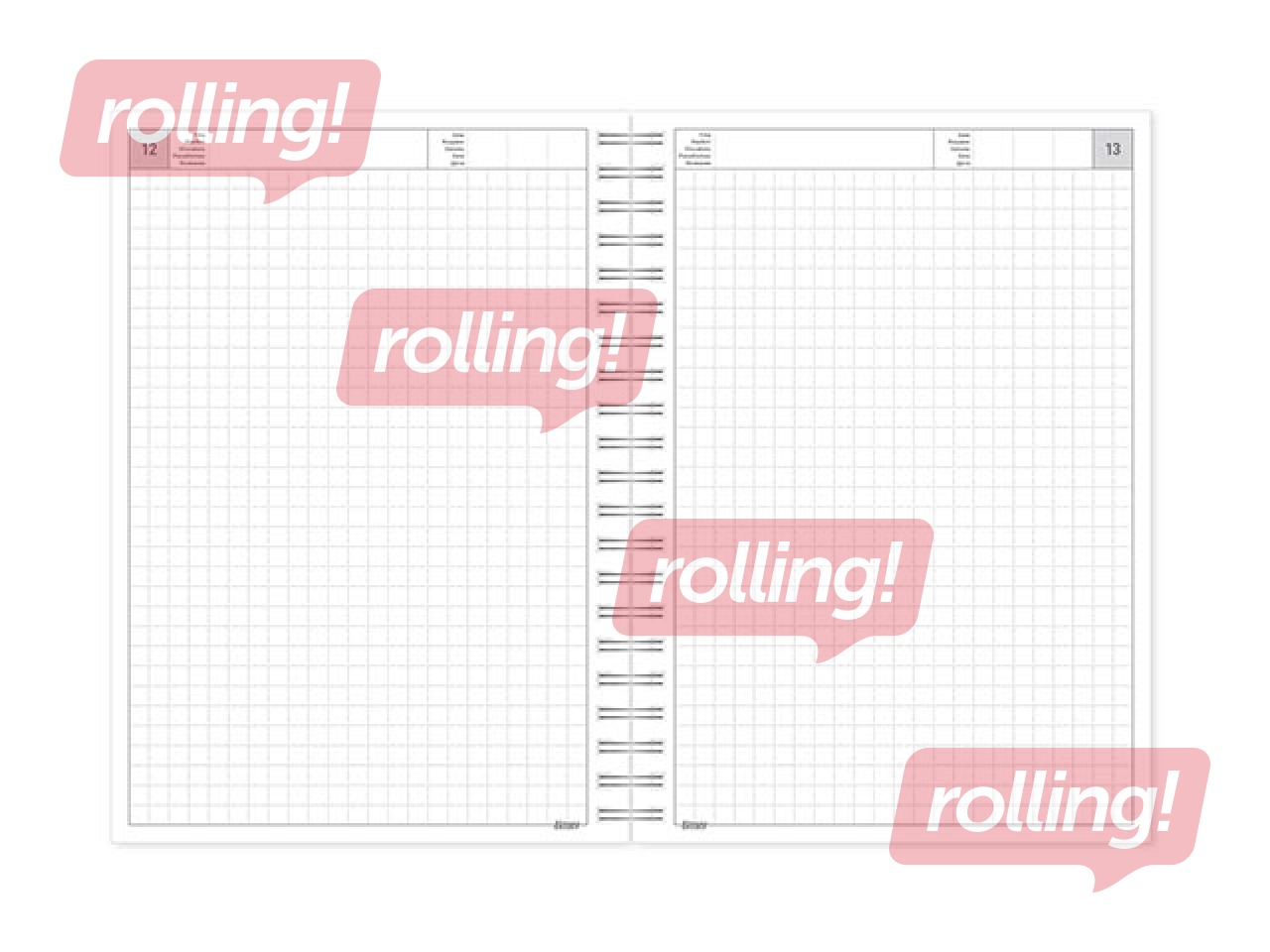Satura bloks bez datumiem Tempo, rūtiņu lapas