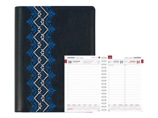 Dienasgrāmata Boss Pattern, A5, mākslīgā āda, zila