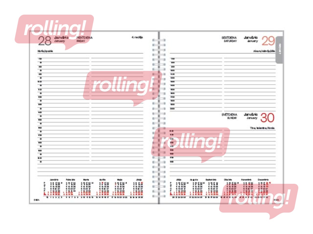 Dienasgrāmata Manager, A5, mākslīgā āda ar spirāli, brūna