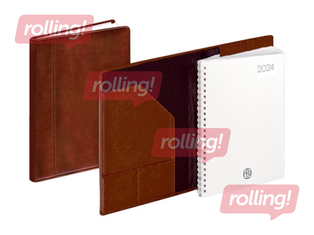 Dienasgrāmata Manager, A5, mākslīgā āda ar spirāli, brūna