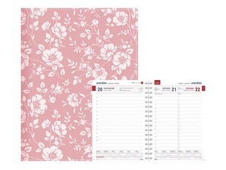 Dienasgrāmata Boss Trend, A5, mākslīgā āda, White Flowers