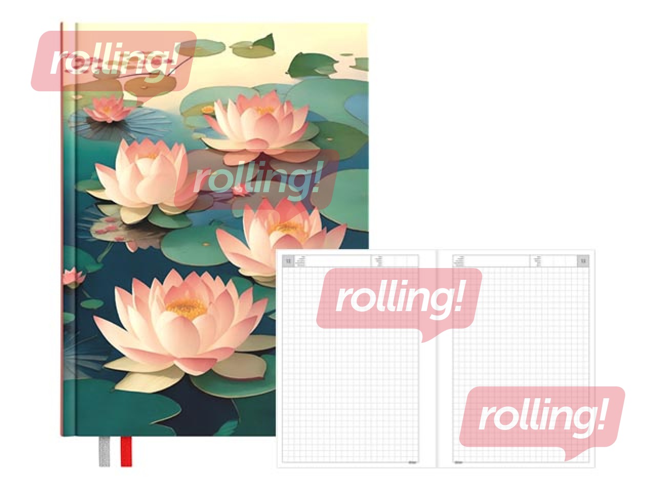 Dienasgrāmata - piezīmju bloks, 134 x 184 mm, Lotus