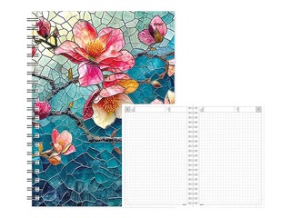 Dienasgrāmata - piezīmju bloks, Tempo Spiral, rūtiņu, Magnolia