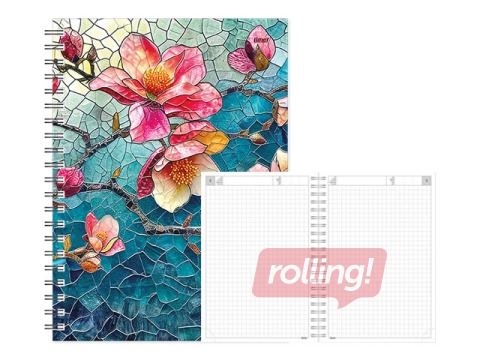 Dienasgrāmata - piezīmju bloks, Tempo Spiral, rūtiņu, Magnolia