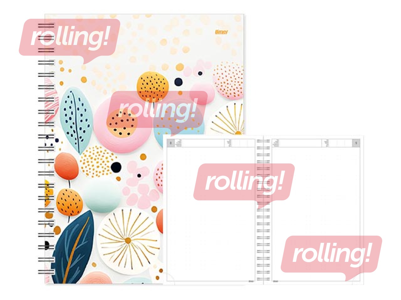 Dienasgrāmata - piezīmju bloks bez datumiem, Tempo Spiral, punktotas lapas, Sunny Day