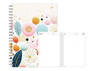 Dienasgrāmata - piezīmju bloks bez datumiem, Tempo Spiral, punktotas lapas, Sunny Day