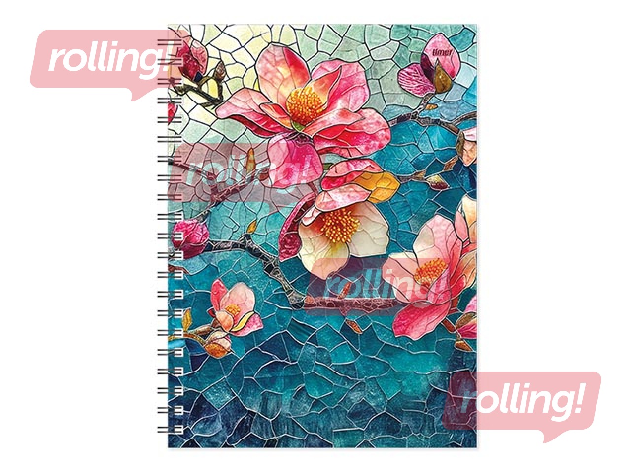 Dienasgrāmata - piezīmju bloks bez datumiem, Tempo Spiral, punktotas lapas, Magnolia