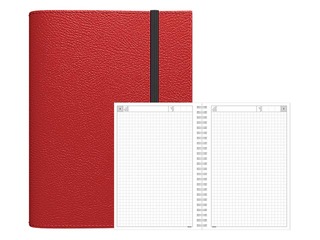Dienasgrāmata - piezīmju bloks bez datumiem, A5 Flex, rūtiņu, bordo