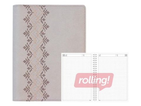 Dienasgrāmata - piezīmju bloks, A5 Pattern, gaiši pelēks