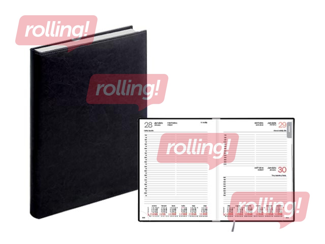 Dienasgrāmata Manager, A5, āda, melna