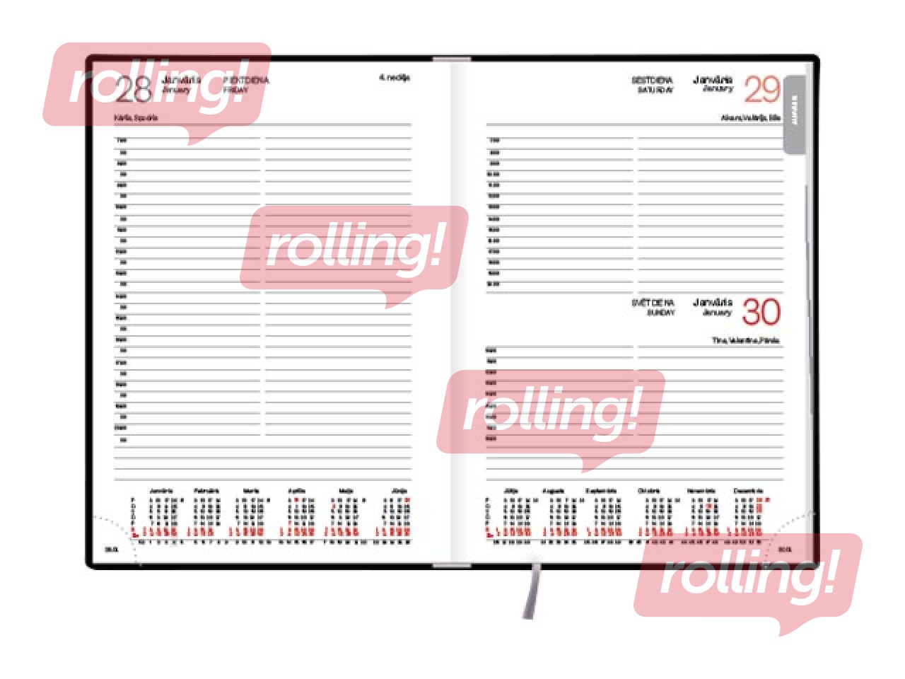 Dienasgrāmata Manager, A5, āda, melna