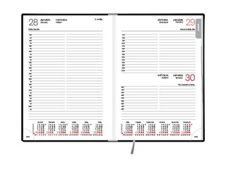 Dienasgrāmata Manager, A5, āda, melna