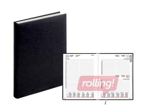 Dienasgrāmata Manager, A5, āda, melna