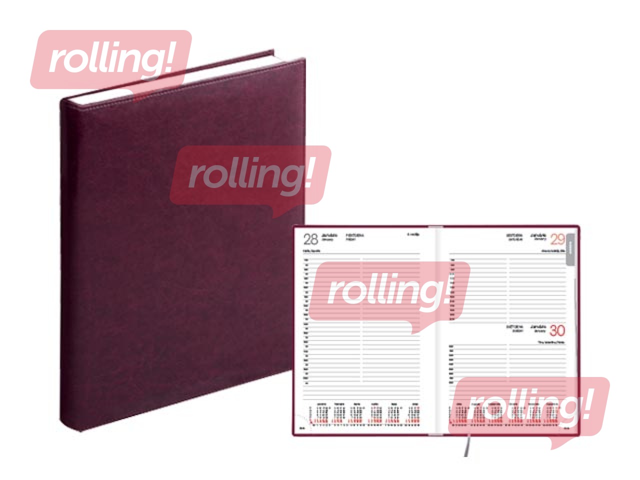 Dienasgrāmata Manager, A5, āda, bordo