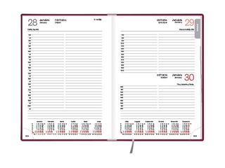 Dienasgrāmata Manager, A5, āda, bordo