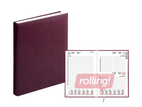 Dienasgrāmata Manager, A5, āda, bordo