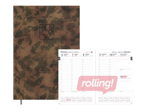 Dienasgrāmata VIP, A4, mākslīgā āda, kamuflāžas