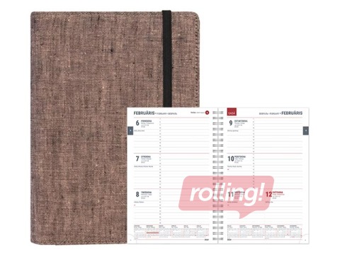 Dienasgrāmata Spirex Linen, A5, tumši rozā