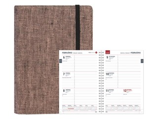 Dienasgrāmata Spirex Linen, A5, tumši rozā