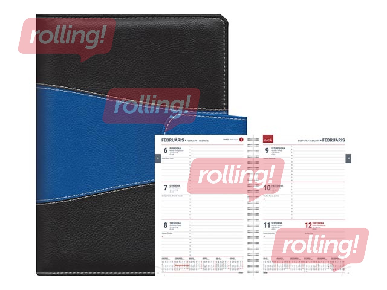 Dienasgrāmata Spirex Exclusive, A5, melns/zils/melns