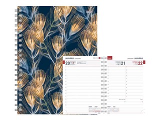 Dienasgrāmata Tempo Spiral Design Diena, Indigo 
