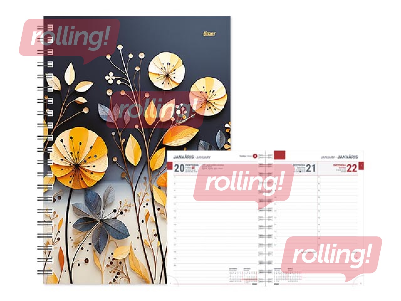 Dienasgrāmata Tempo Spiral Design Diena, Night Light