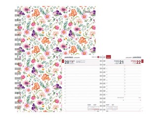 Dienasgrāmata Tempo Spiral Design Diena, White Drream