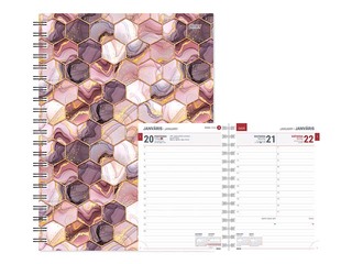 Dienasgrāmata Tempo Spiral Design Diena, Bianca